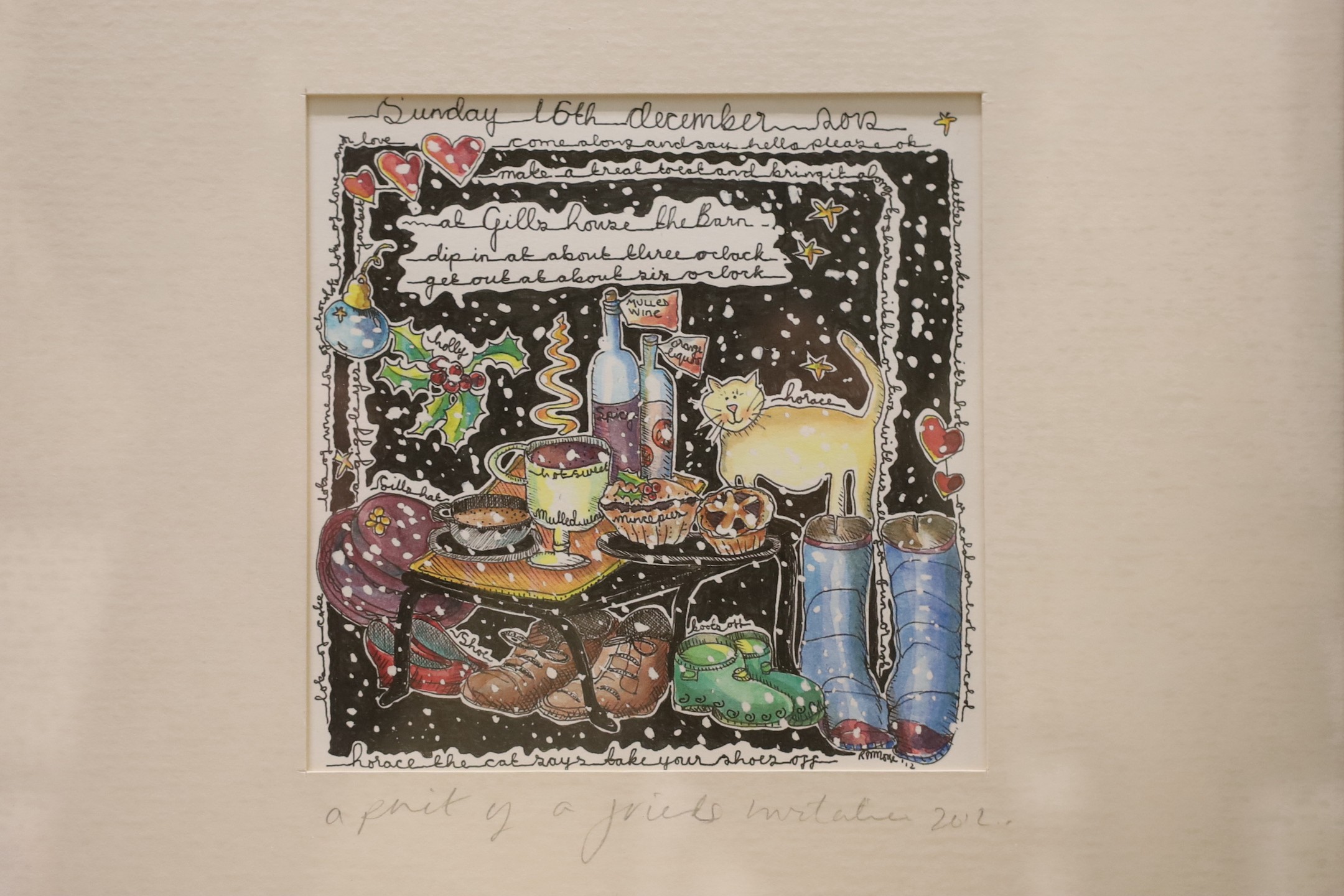 Rebecca Morse (Modern British) nine pen, ink and mixed media book illustrations and card designs, largest 34 x 25cm
